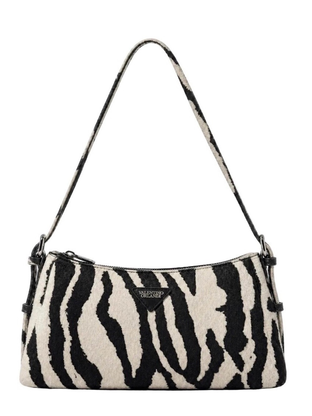 Valentino Orlandi Zebra-Print Black and White Shoulder Bag